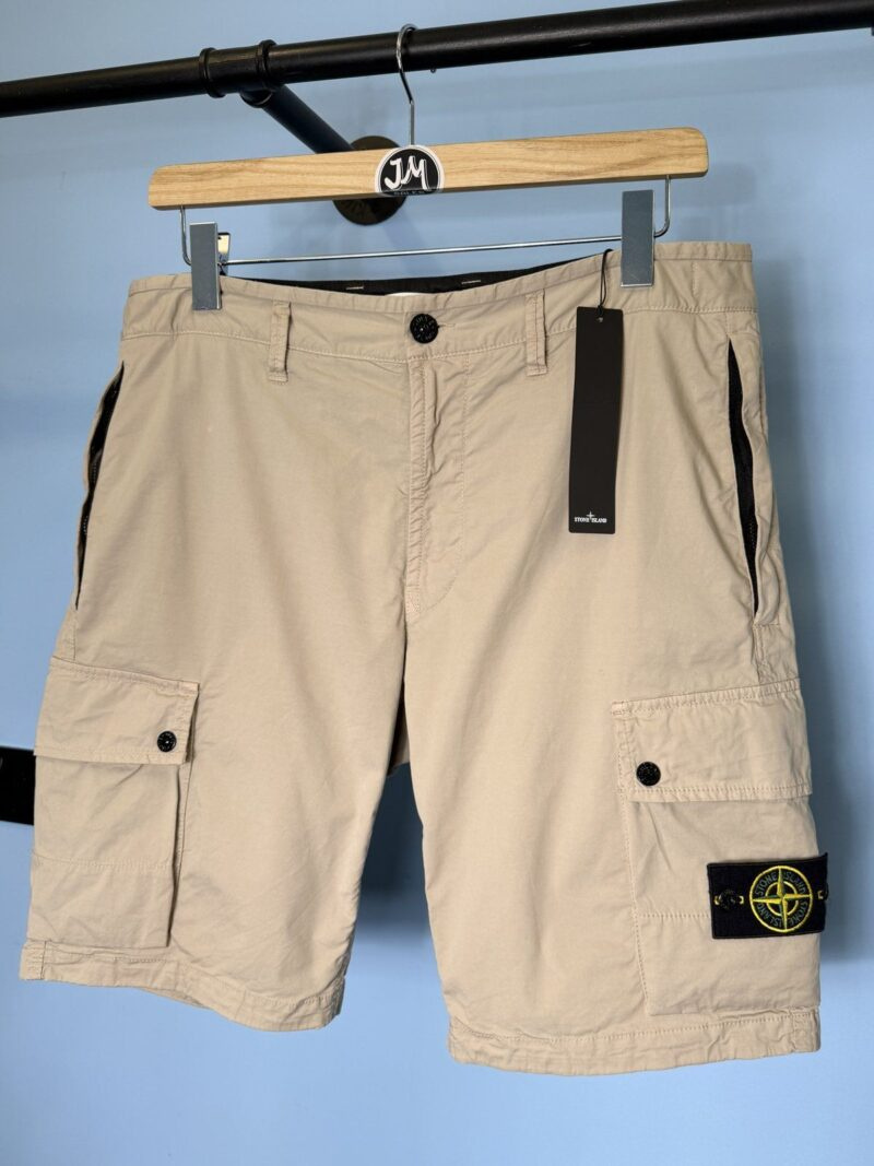 BNWT 36W Stone Island Tan Slim Fit Cargo Shorts