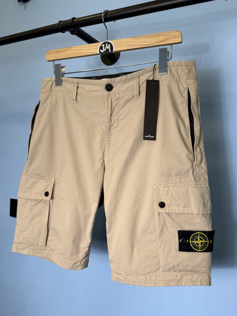 BNWT 36W Stone Island Tan Slim Fit Cargo Shorts - Image 3