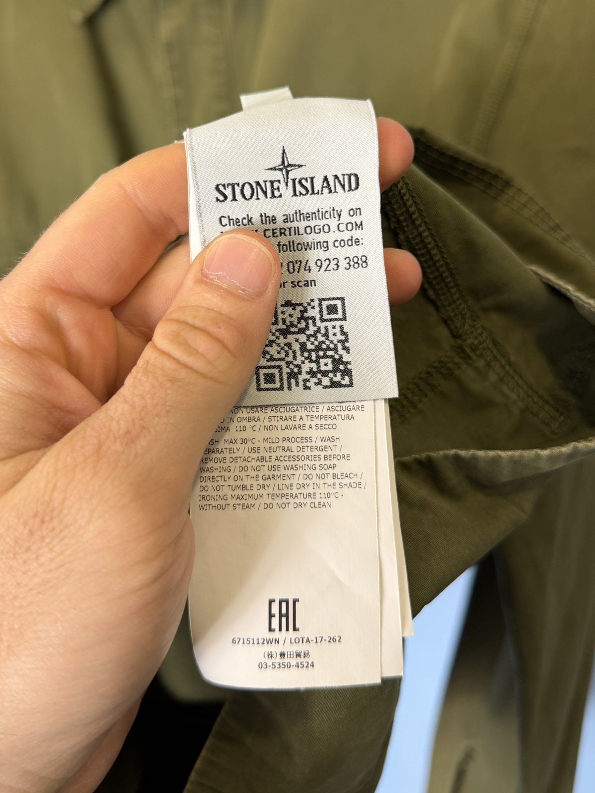 Medium Stone Island Military Green Tela Smerigliata Multipocket Overshirt - Image 4