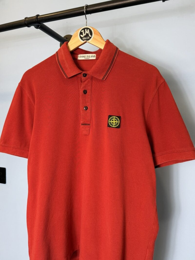 Alternative view of RARE XL 2009 Stone Island Red Polo with Green Yellow Badge