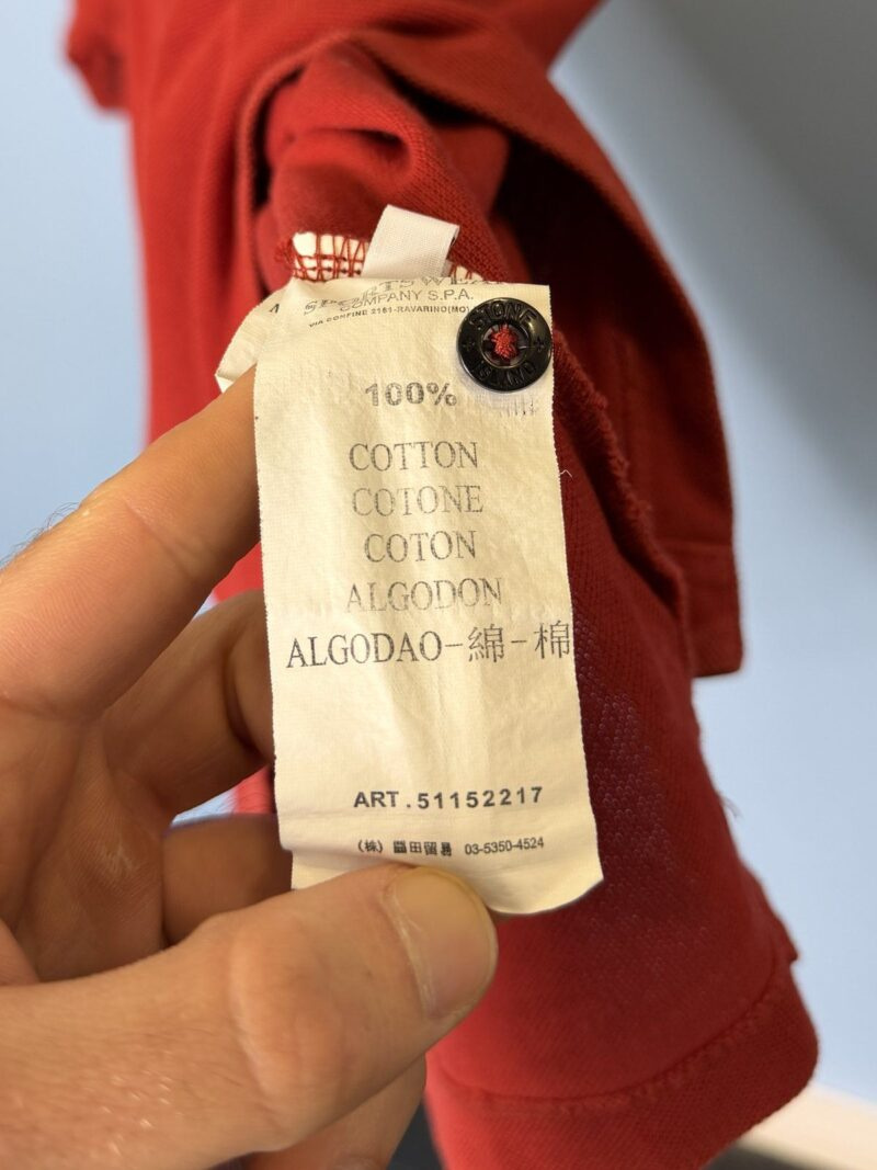 RARE XL 2009 Stone Island Red Polo with Green Yellow Badge - Image 5