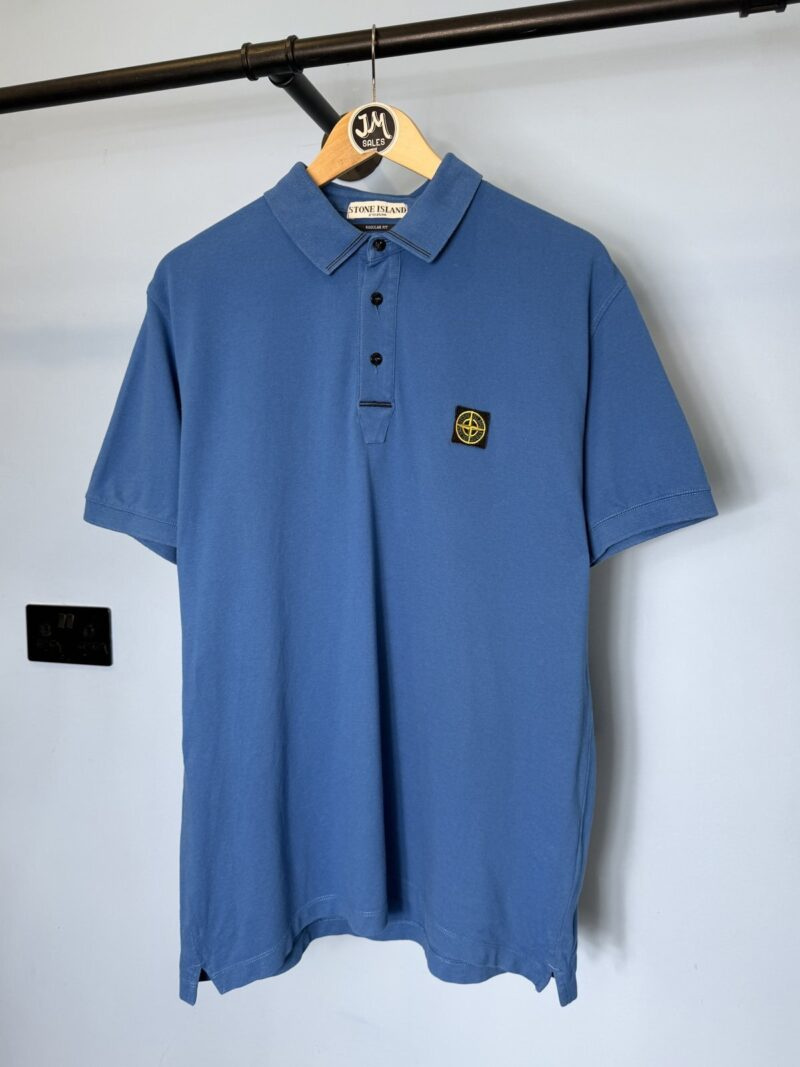 RARE XL 2010 Stone Island Blue Polo with Green Yellow Badge