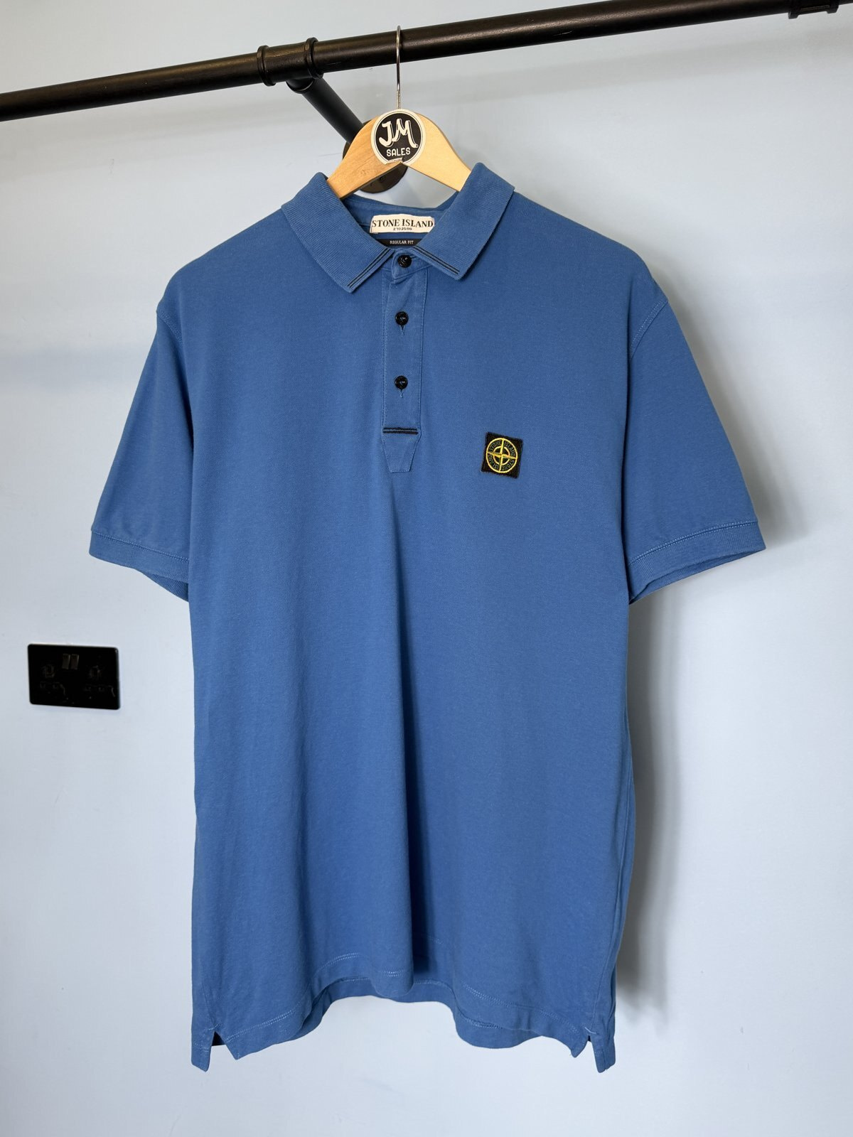 RARE XL 2010 Stone Island Blue Polo with Green Yellow Badge