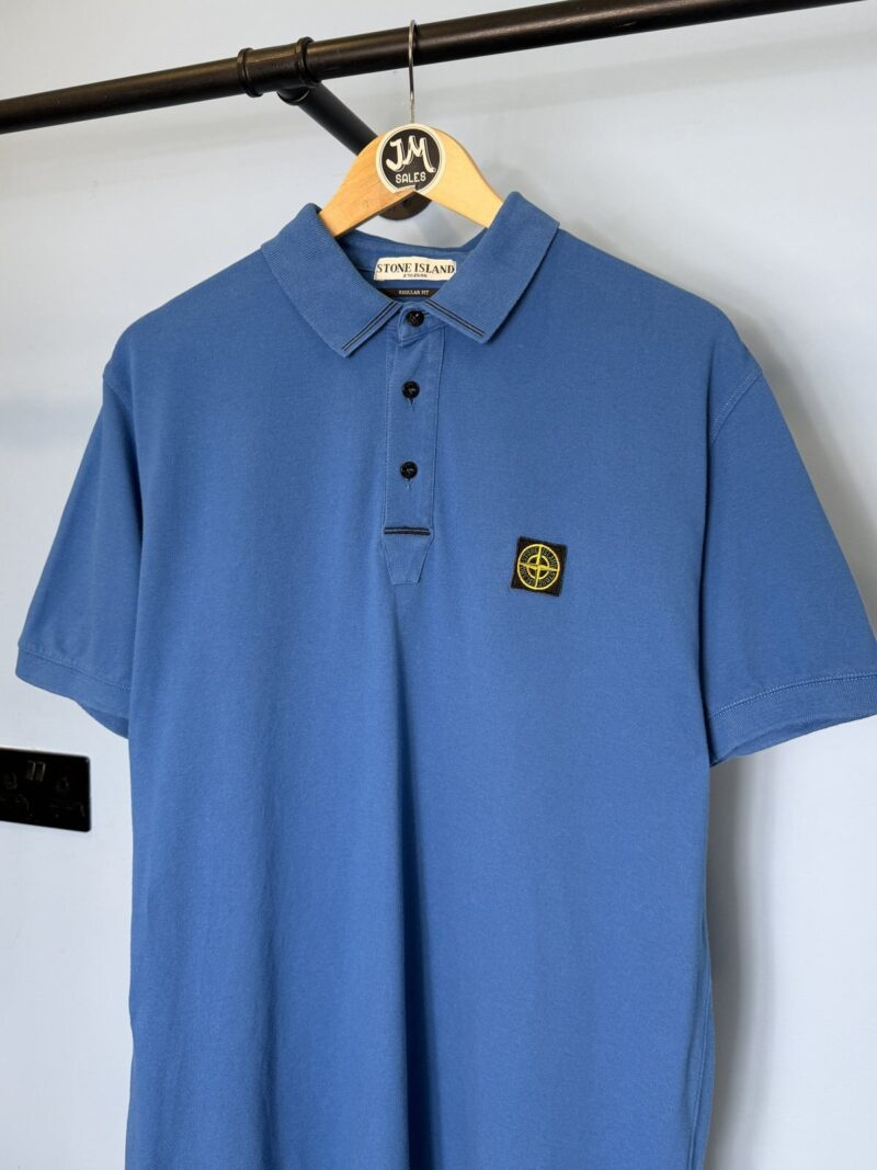 Alternative view of RARE XL 2010 Stone Island Blue Polo with Green Yellow Badge