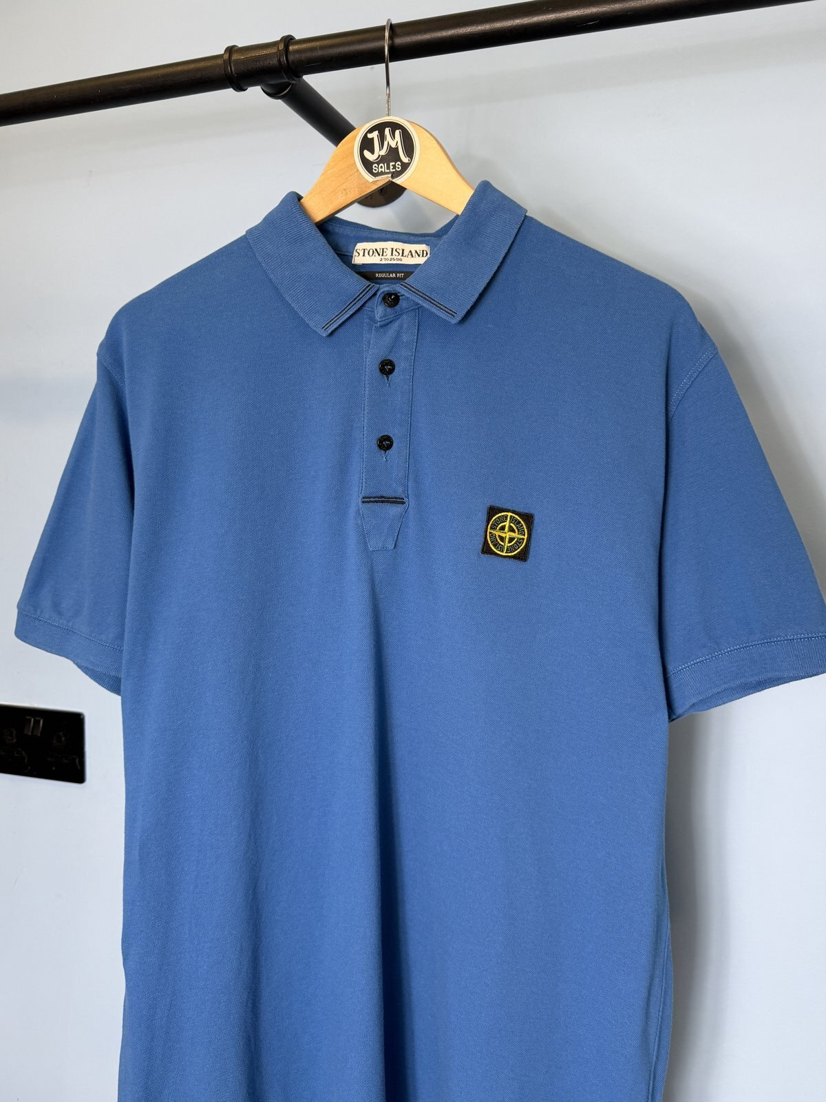 RARE XL 2010 Stone Island Blue Polo with Green Yellow Badge - Image 2