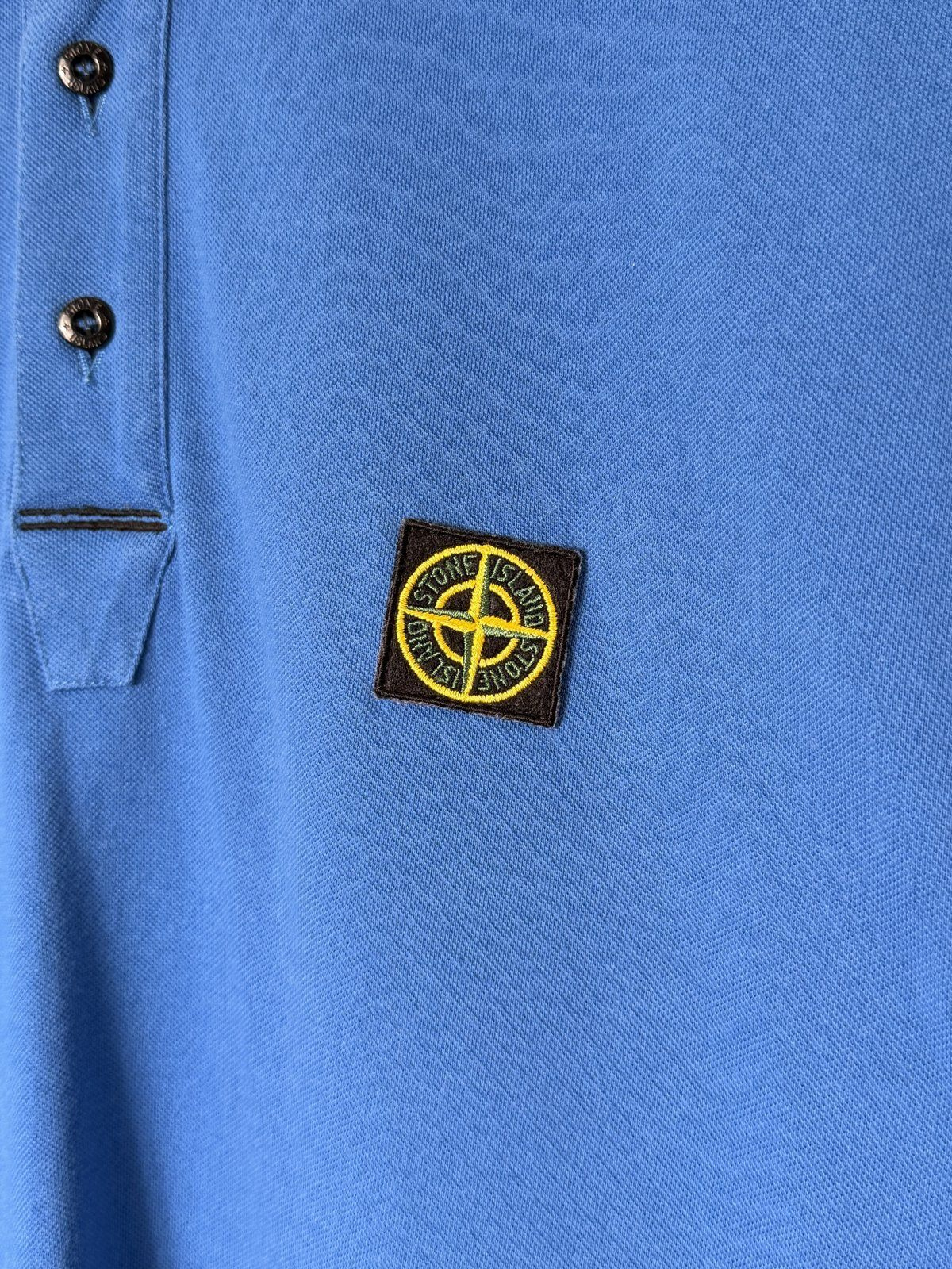 RARE XL 2010 Stone Island Blue Polo with Green Yellow Badge - Image 3