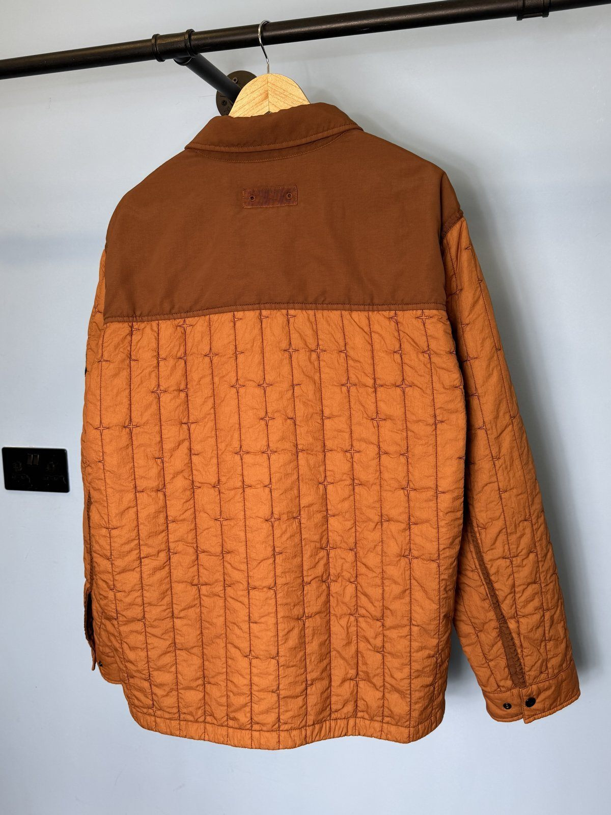 XXL Stone Island Orange Quilted Nylon Stella PrimaLoft Overshirt Jacket - Image 4