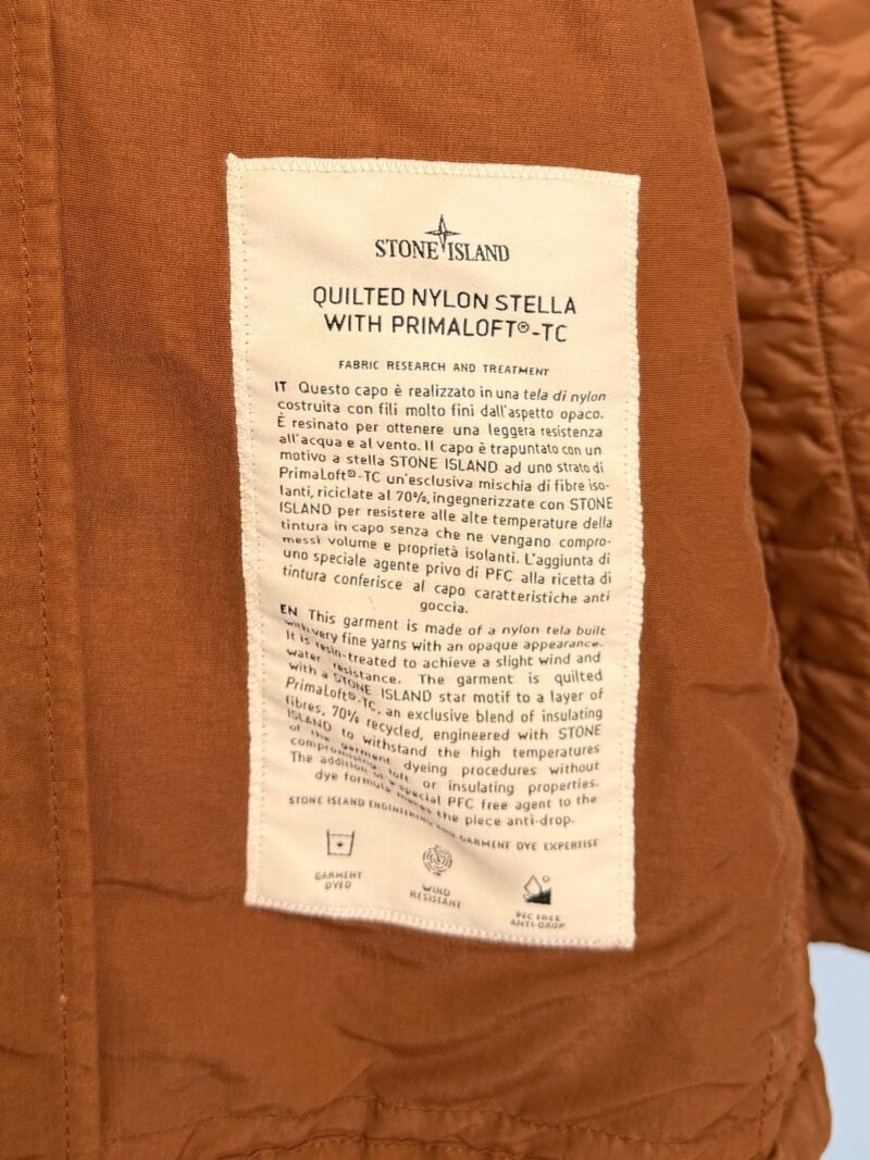 XXL Stone Island Orange Quilted Nylon Stella PrimaLoft Overshirt Jacket - Image 5