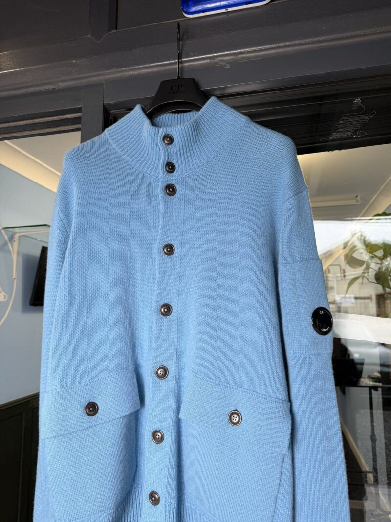 BNWOT XL C.P. Company Baby Blue Wool Lens Cardigan - Image 2