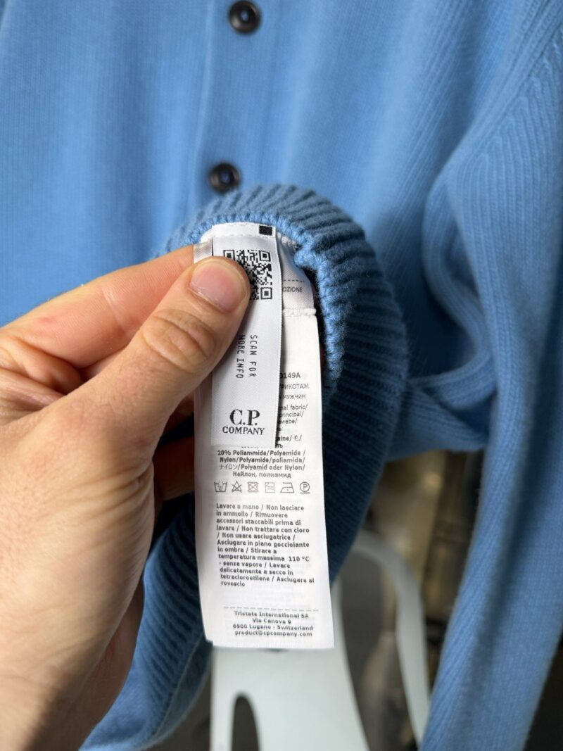 BNWOT XL C.P. Company Baby Blue Wool Lens Cardigan - Image 4