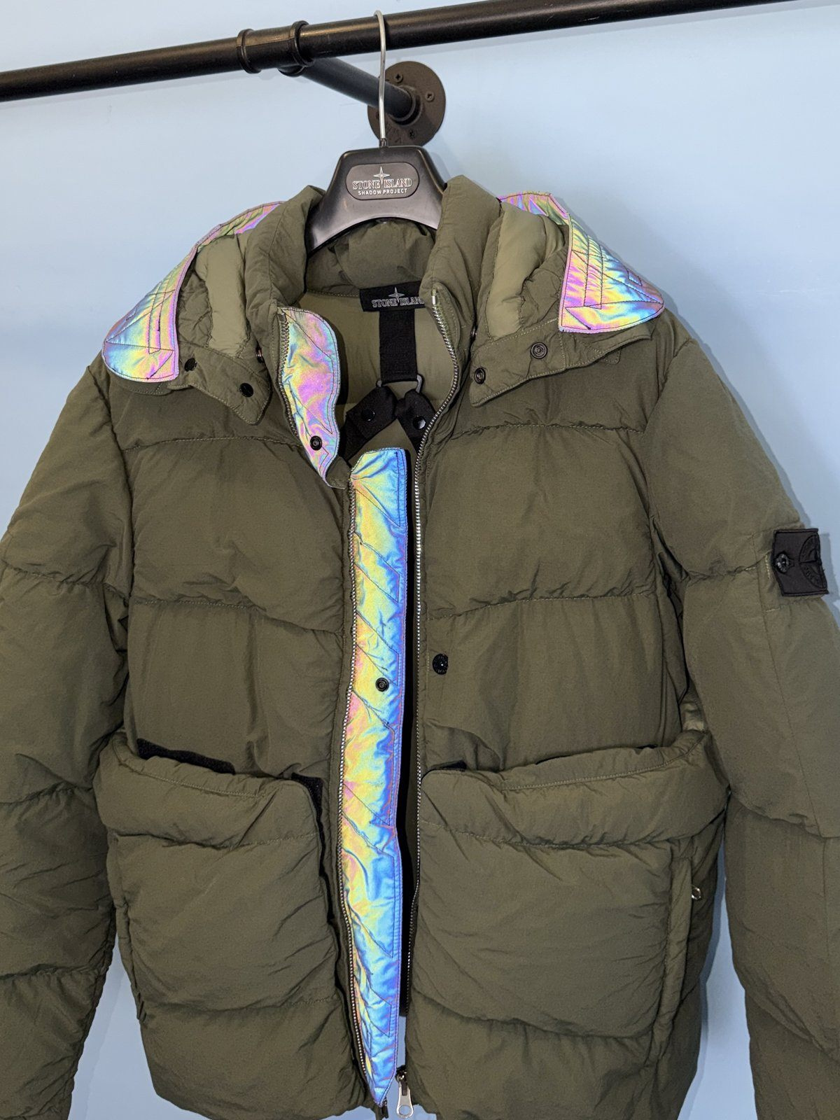 Medium Stone Island Shadow Project Green Scarabeo Naslan Light Down Jacket - Image 3