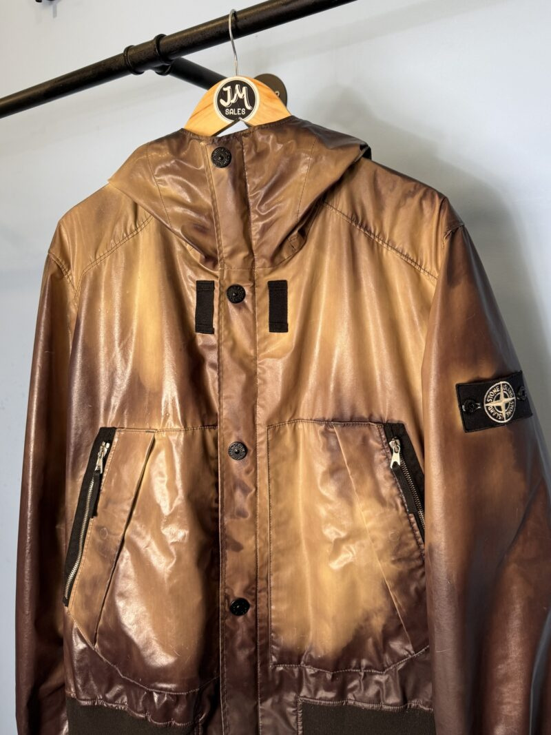 Large Stone Island 2010 Brown Yellow Heat Reactive Lightweight Jacket - Image 4