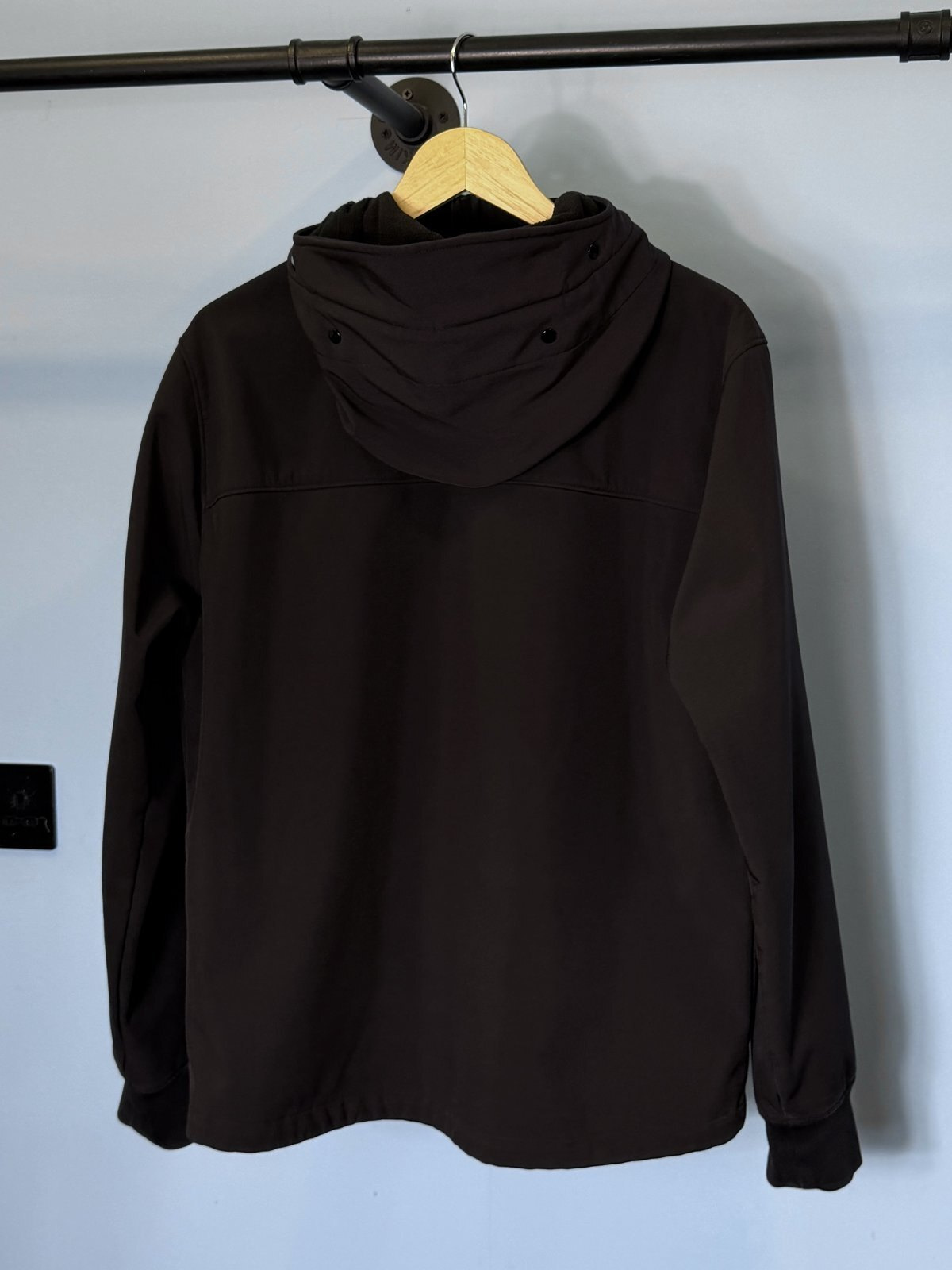 Large C.P. Company Black Fleece Lined Soft Shell Goggle Jacket - Image 5