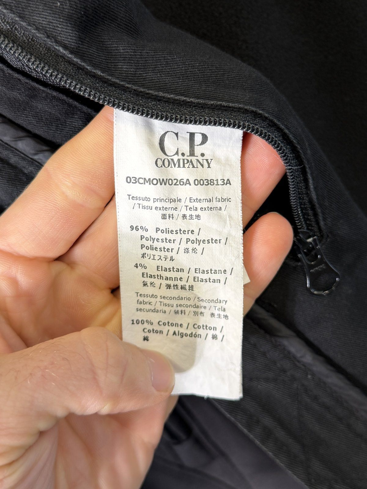 Large C.P. Company Black Fleece Lined Soft Shell Goggle Jacket - Image 7