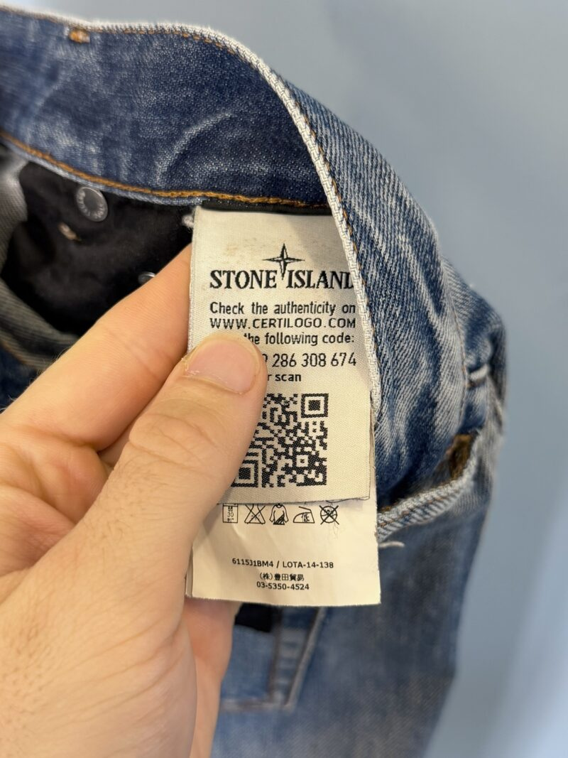 34W 28.5L Stone Island Light Blue Slim Fit Jeans - Image 6