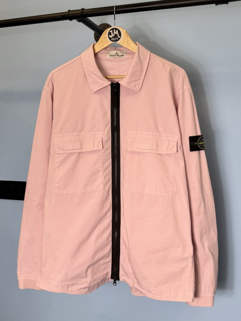 XXL Stone Island Baby Pink Cotton Ripstop Overshirt Jacket