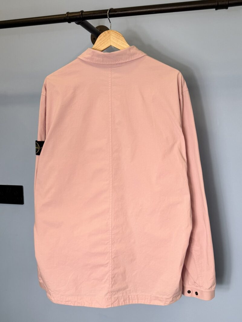 XXL Stone Island Baby Pink Cotton Ripstop Overshirt Jacket - Image 3