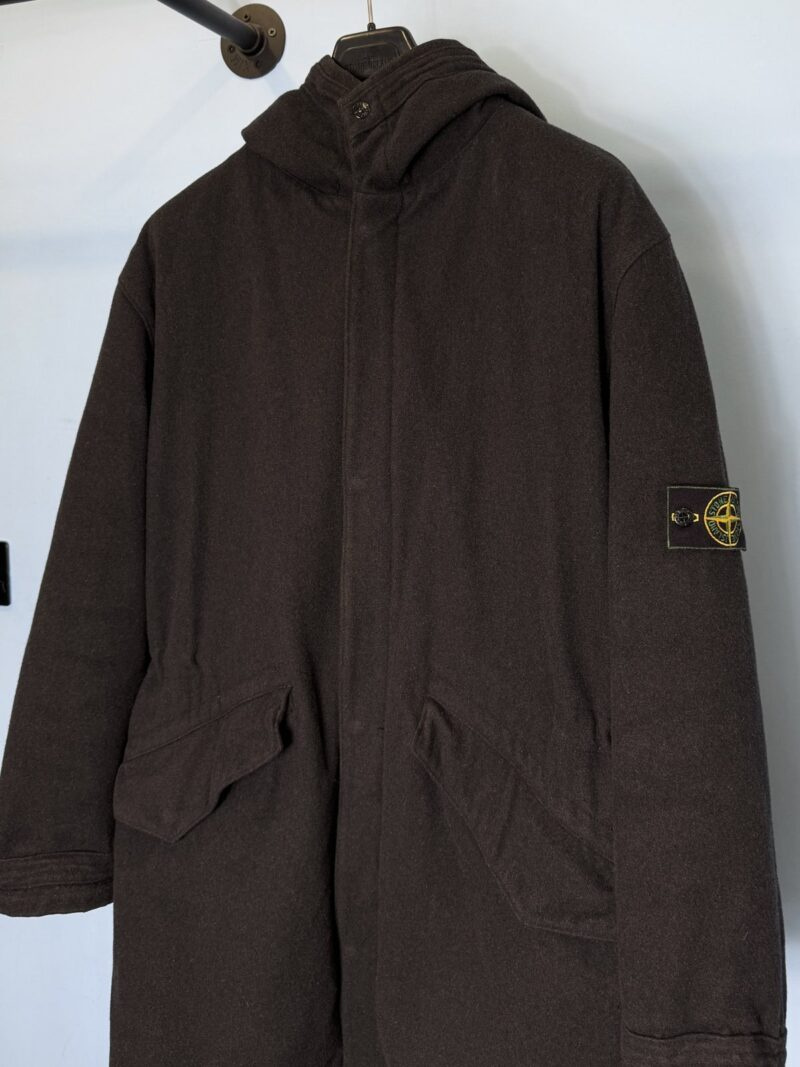 Alternative view of RARE XL 1998 Stone Island Dark Grey Wool Parka with Dutch Rope Liner