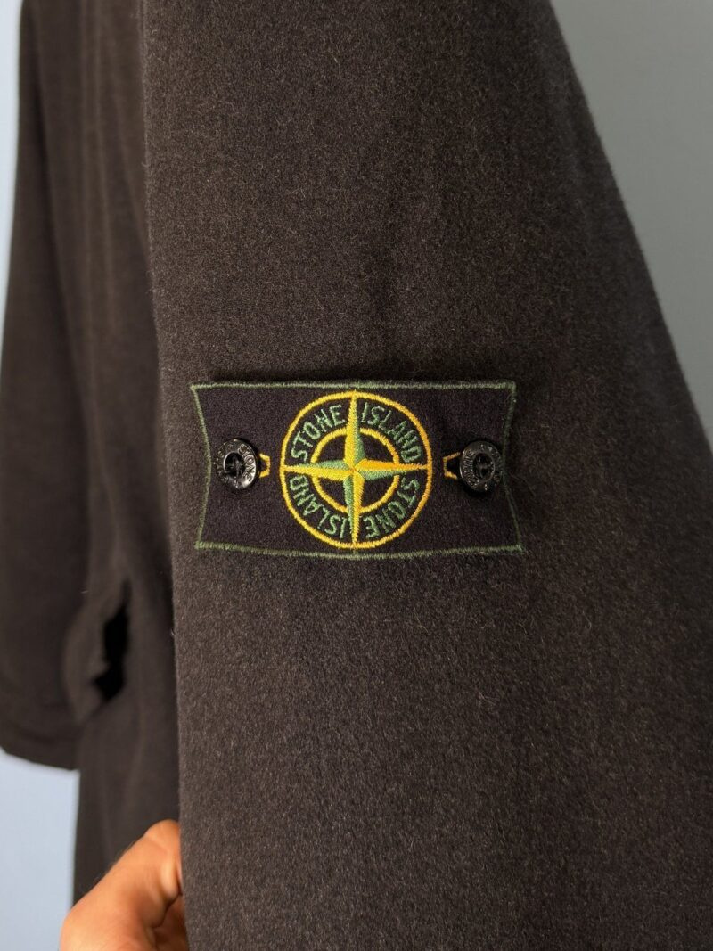 RARE XL 1998 Stone Island Dark Grey Wool Parka with Dutch Rope Liner - Image 3