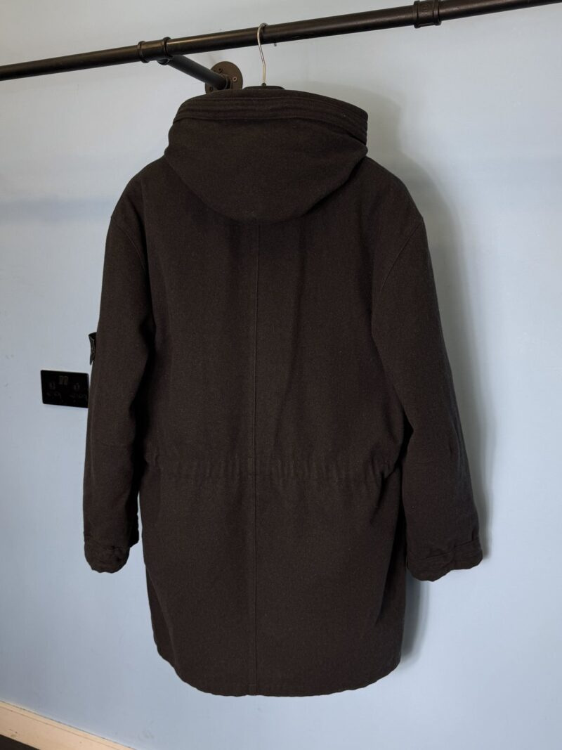 RARE XL 1998 Stone Island Dark Grey Wool Parka with Dutch Rope Liner - Image 7