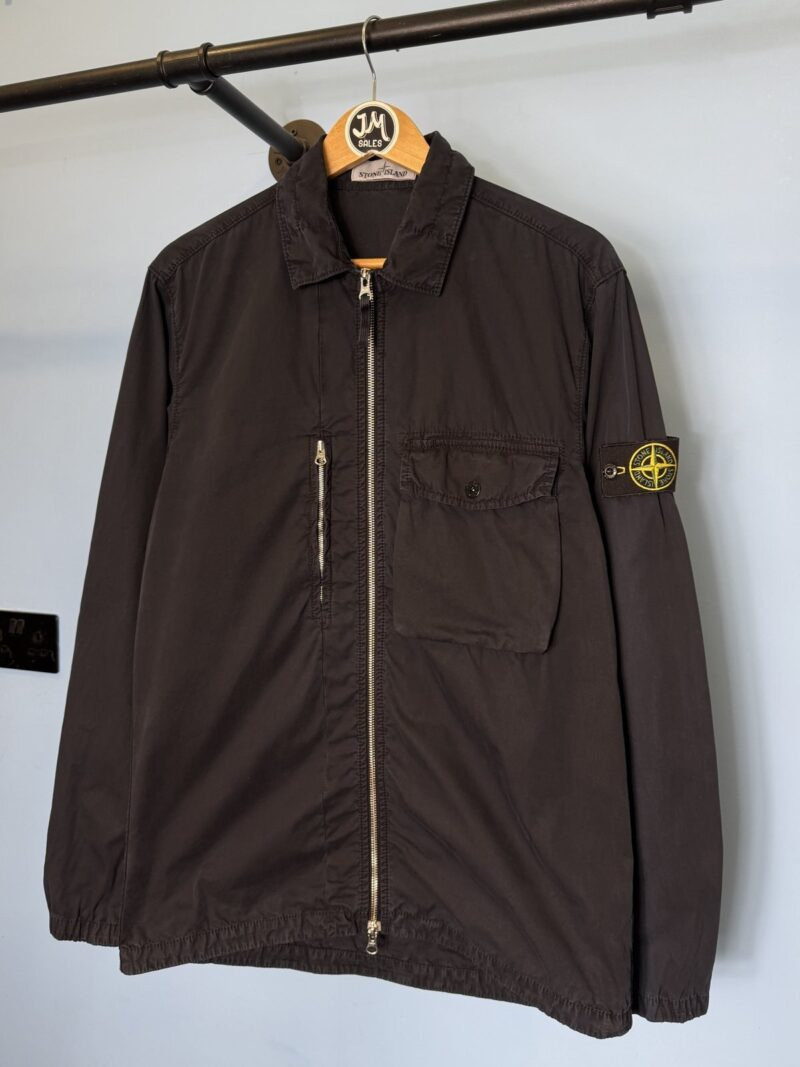 Medium Stone Island Navy Blue Zip Overshirt Jacket