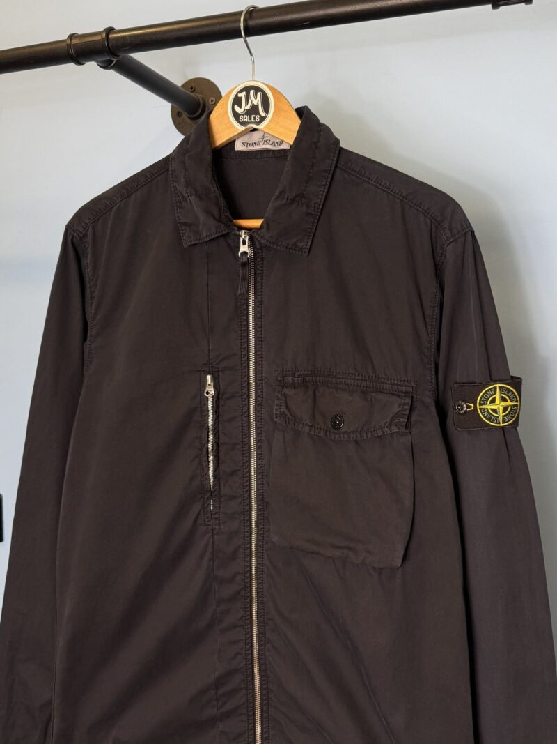 Alternative view of Medium Stone Island Navy Blue Zip Overshirt Jacket