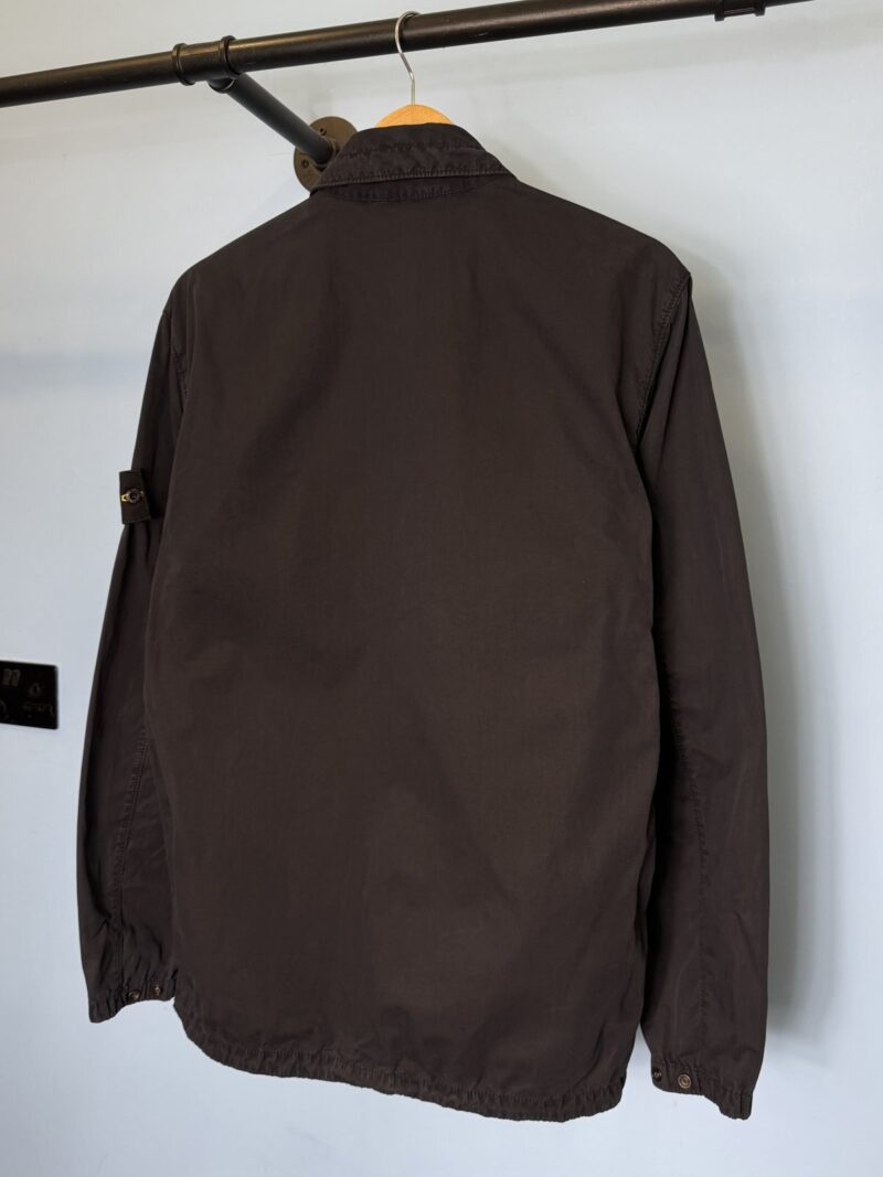 Medium Stone Island Navy Blue Zip Overshirt Jacket - Image 3