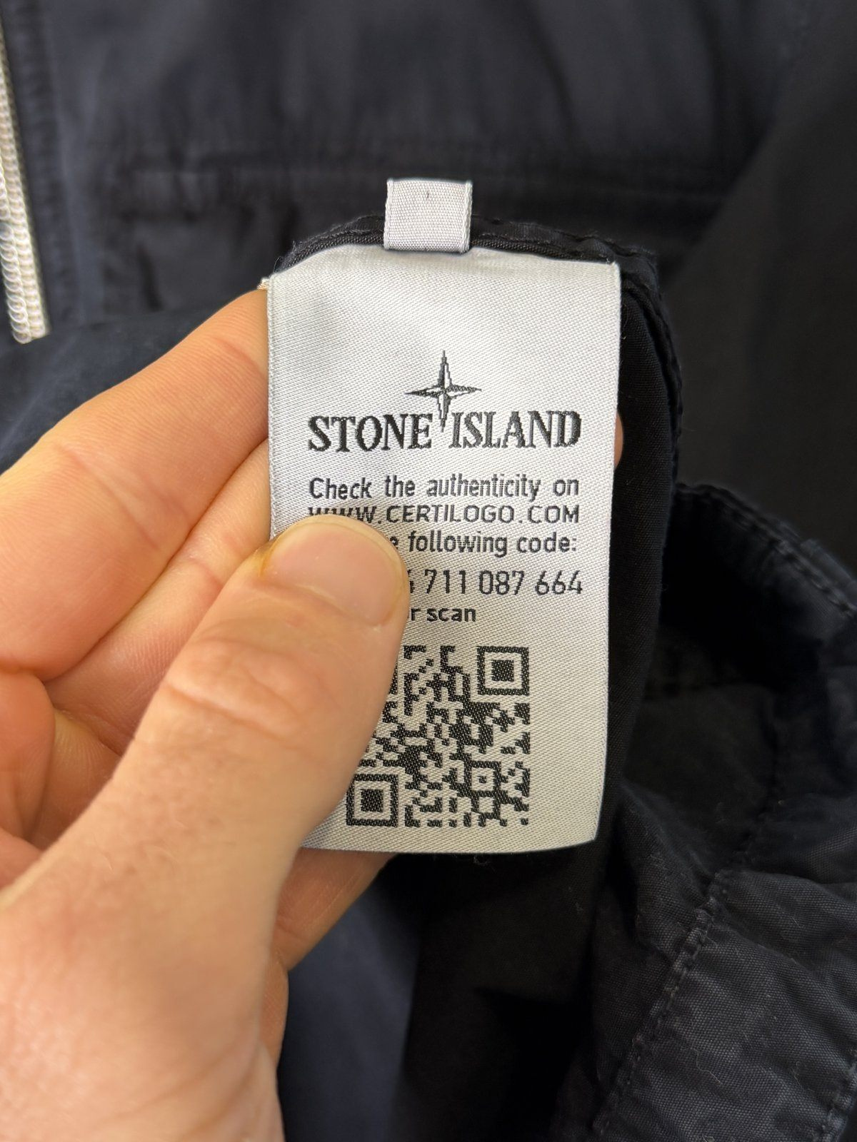 Medium Stone Island Navy Blue Zip Overshirt Jacket - Image 4