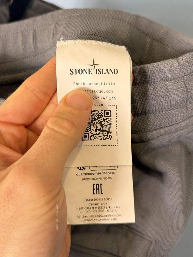 XL Stone Island Slate Blue Cotton Fleece Shorts 36W - Image 5