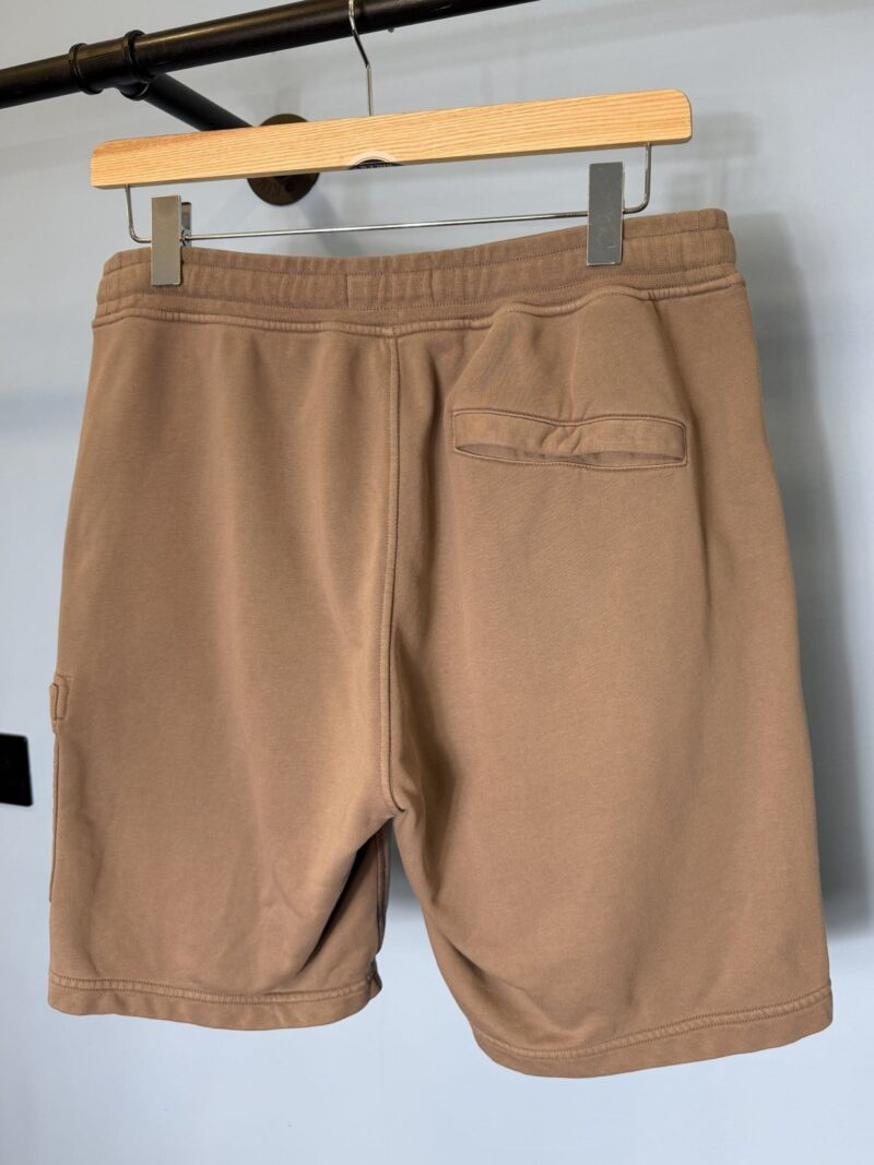 Large Stone Island Light Brown Cotton Fleece Shorts 34W - Image 4