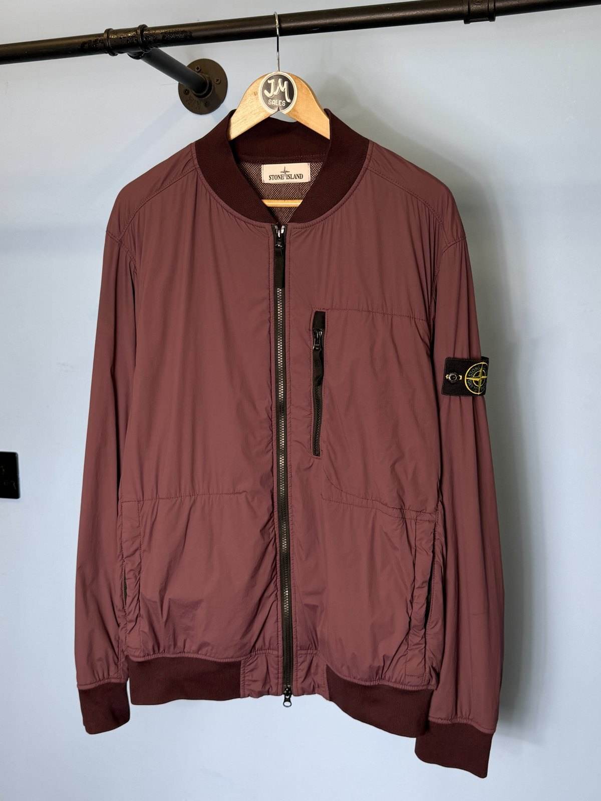 Large Stone Island Purple Skin Touch Nylon-TC Bomber Jacket