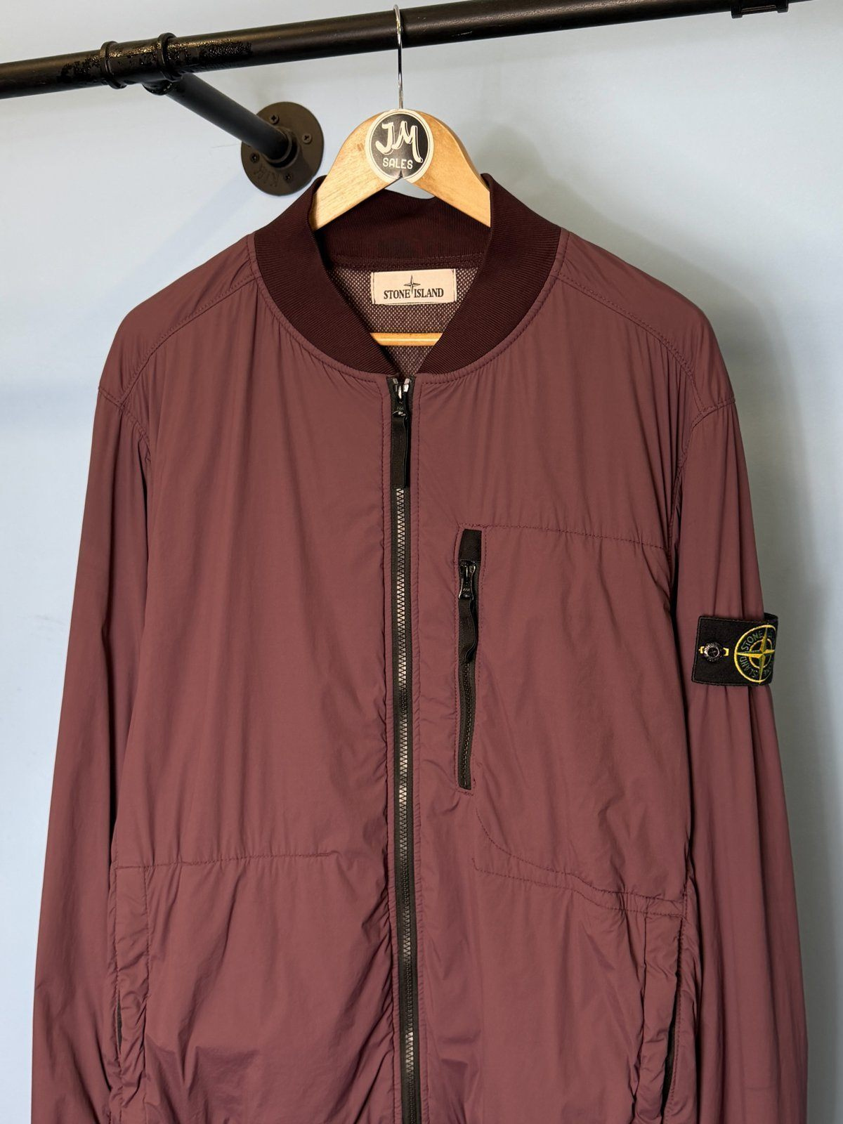 Large Stone Island Purple Skin Touch Nylon-TC Bomber Jacket - Image 2
