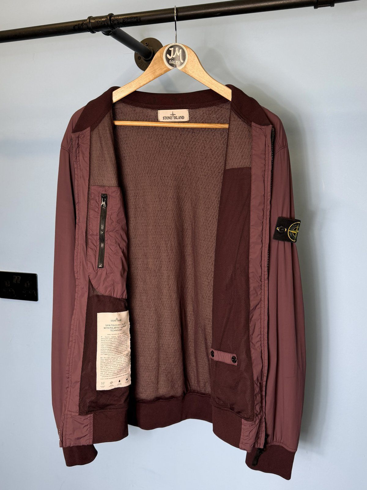 Large Stone Island Purple Skin Touch Nylon-TC Bomber Jacket - Image 3