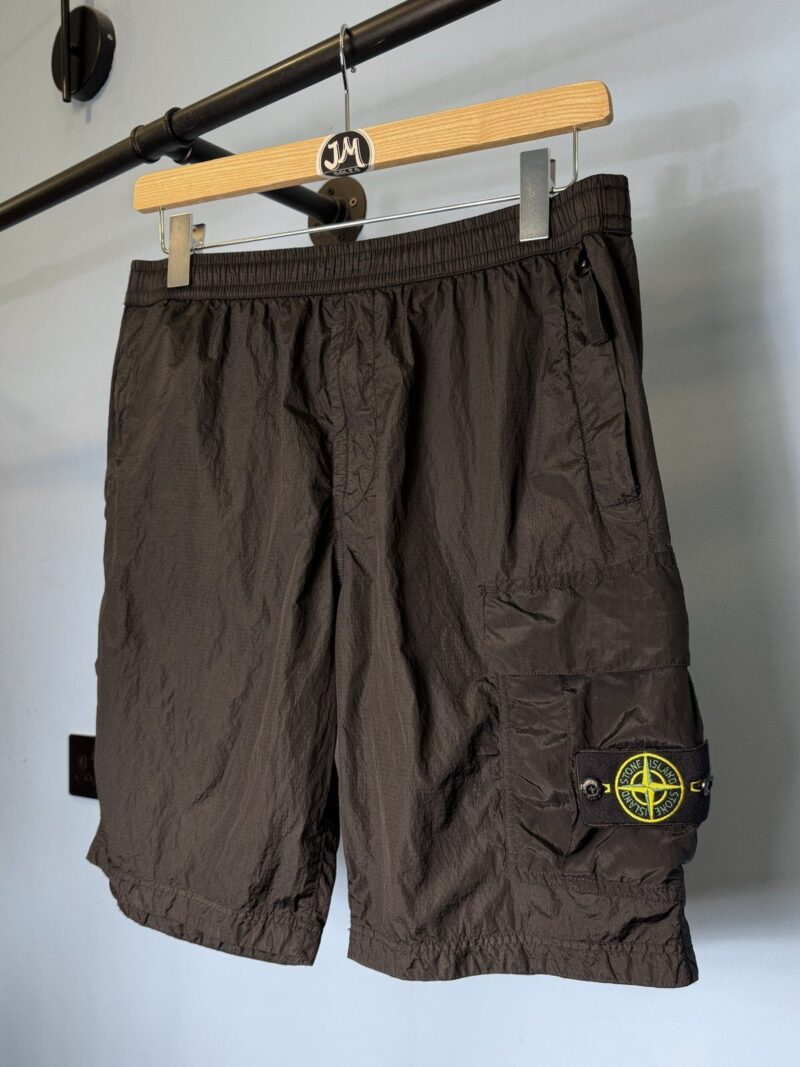 Alternative view of 34W Stone Island Black Nylon Metal Ripstop Cargo Shorts