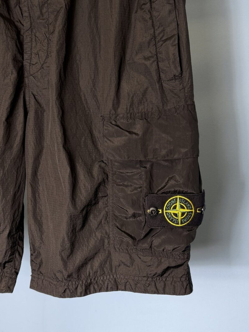 34W Stone Island Black Nylon Metal Ripstop Cargo Shorts - Image 3