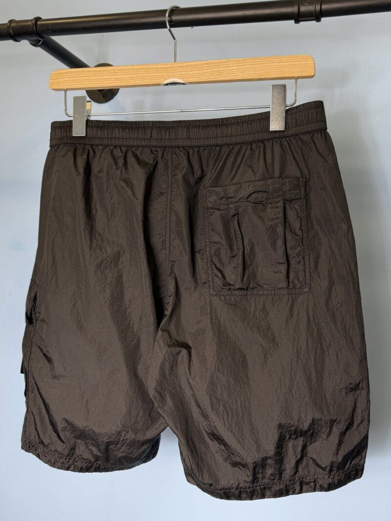 34W Stone Island Black Nylon Metal Ripstop Cargo Shorts - Image 4