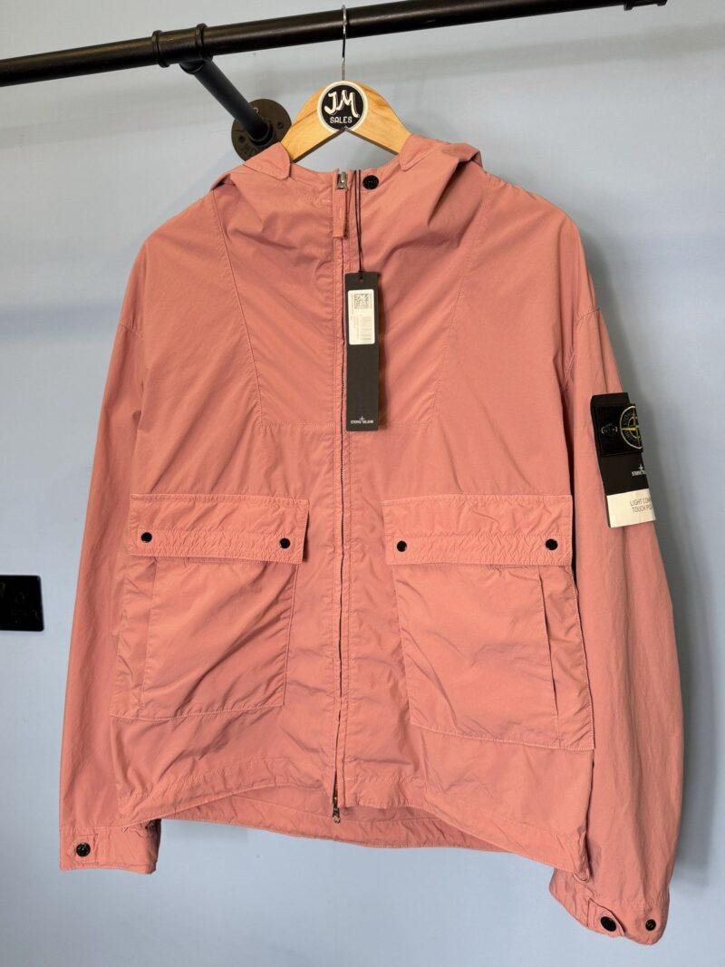 BNWT Medium Stone Island Pink Light Compact Touch Poly-TC Hooded Jacket