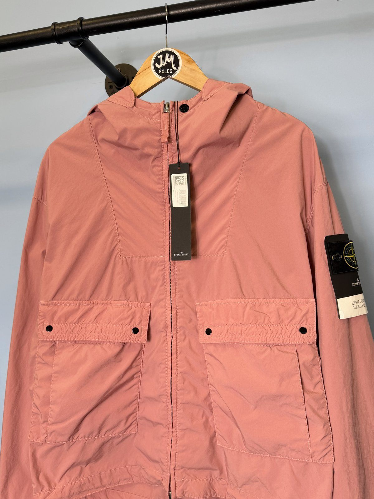BNWT Medium Stone Island Pink Light Compact Touch Poly-TC Hooded Jacket - Image 2