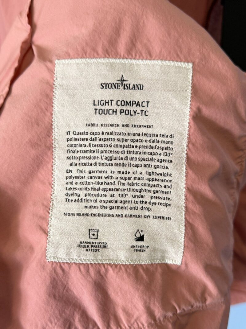 BNWT Medium Stone Island Pink Light Compact Touch Poly-TC Hooded Jacket - Image 5