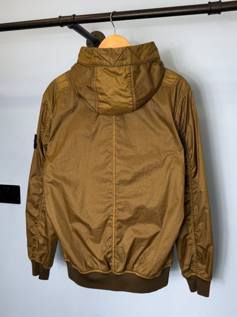 Medium Stone Island Olive Green Lamy Flock Hooded Jacket - Image 4