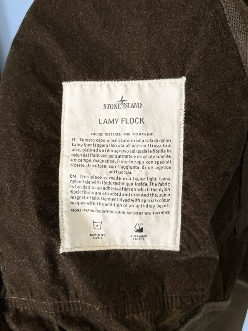Medium Stone Island Olive Green Lamy Flock Hooded Jacket - Image 5