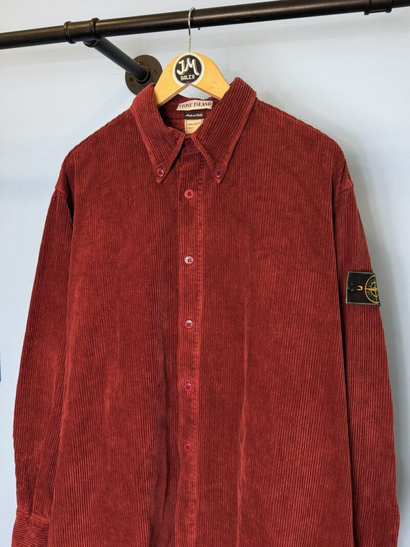 Alternative view of RARE XXL 1995 Stone Island Ruby Red Corduroy Overshirt