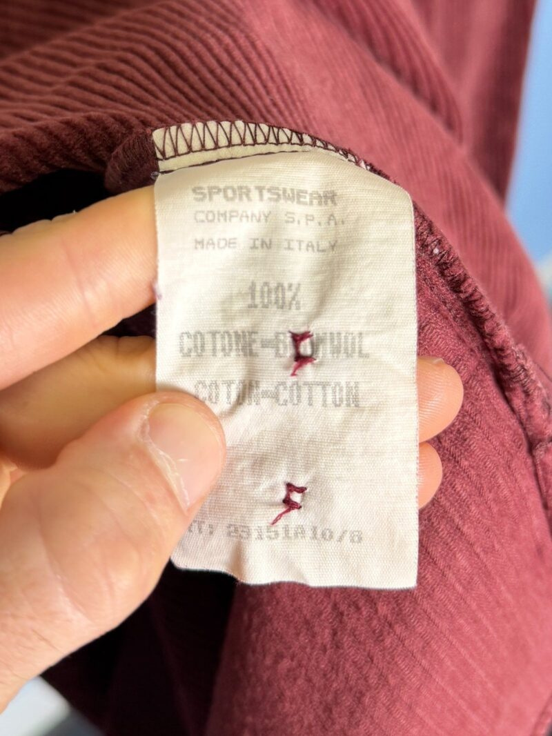 RARE XXL 1995 Stone Island Ruby Red Corduroy Overshirt - Image 7