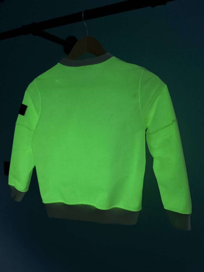 RARE Age 8 Stone Island Junior White Glow in the Dark Crewneck Sweatshirt Jumper - Image 5