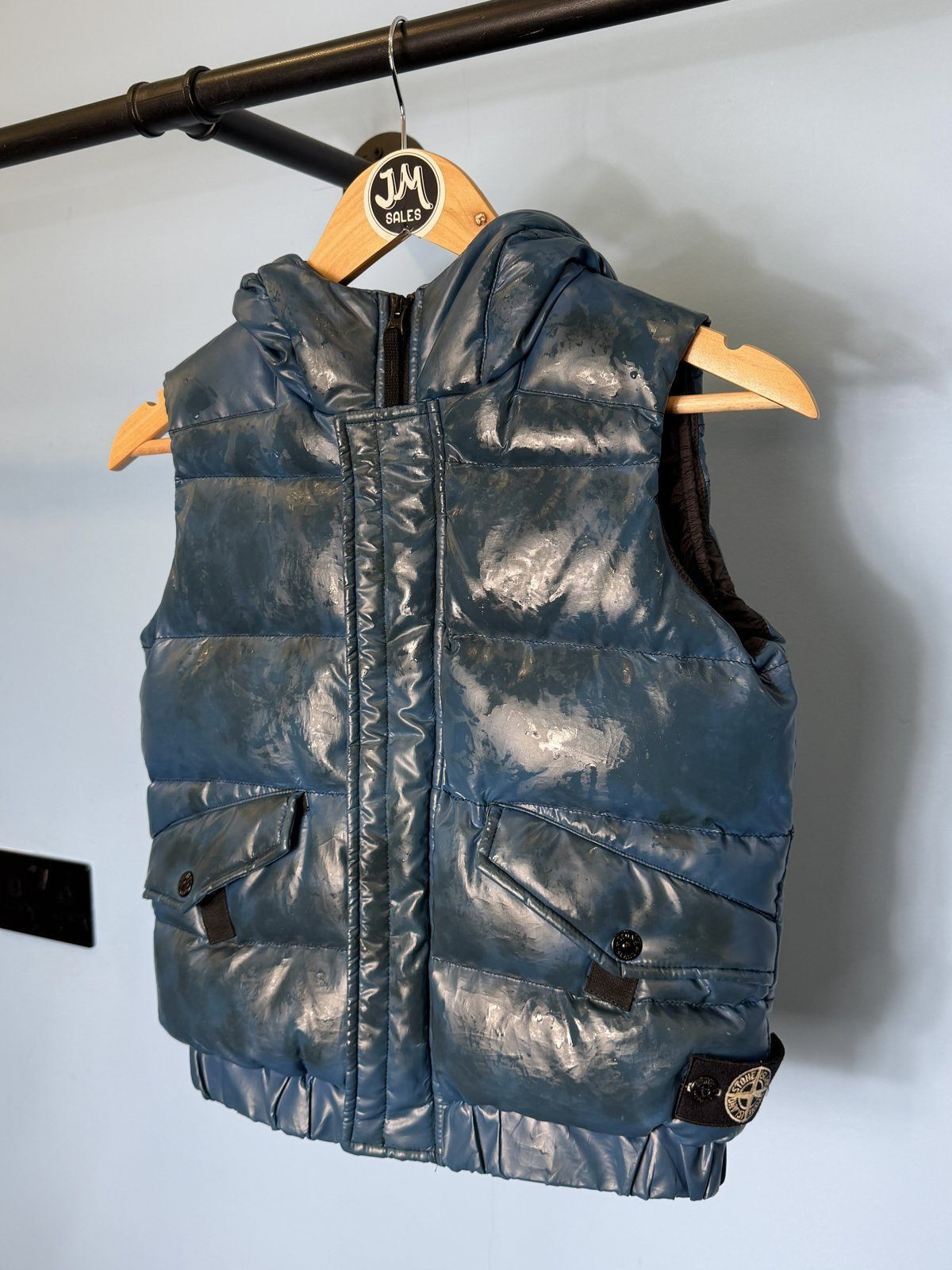 RARE Age 8 Stone Island Junior Blue Ice Down Gilet - Image 2