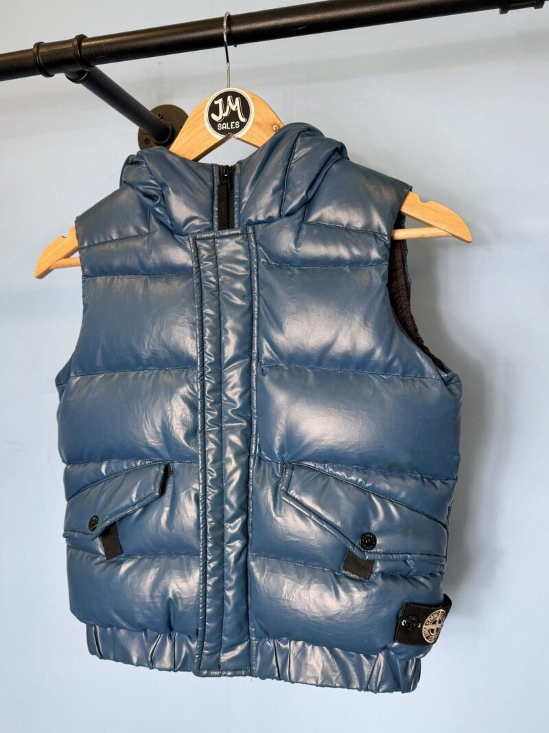 RARE Age 8 Stone Island Junior Blue Ice Down Gilet - Image 3