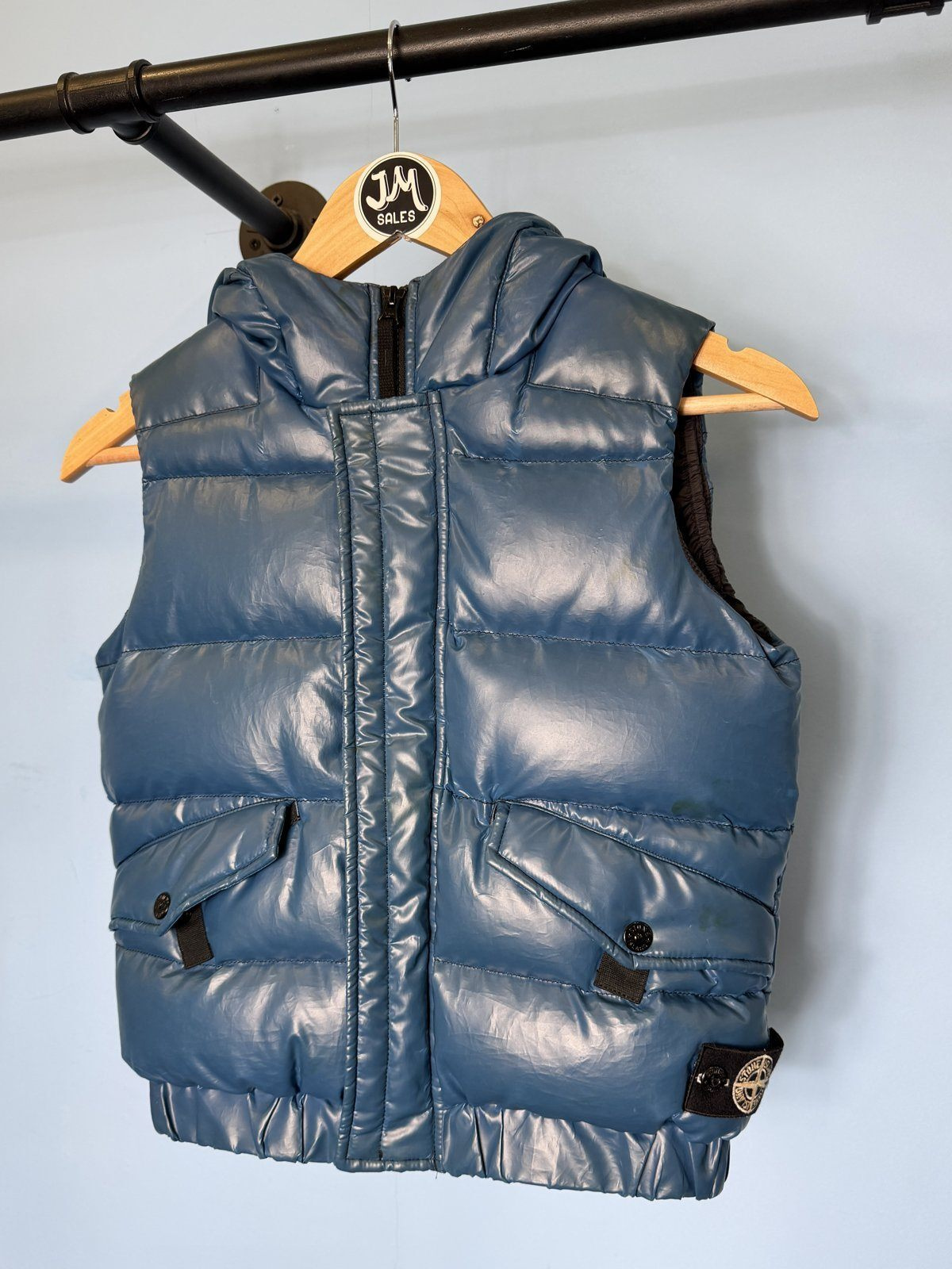 RARE Age 8 Stone Island Junior Blue Ice Down Gilet - Image 3