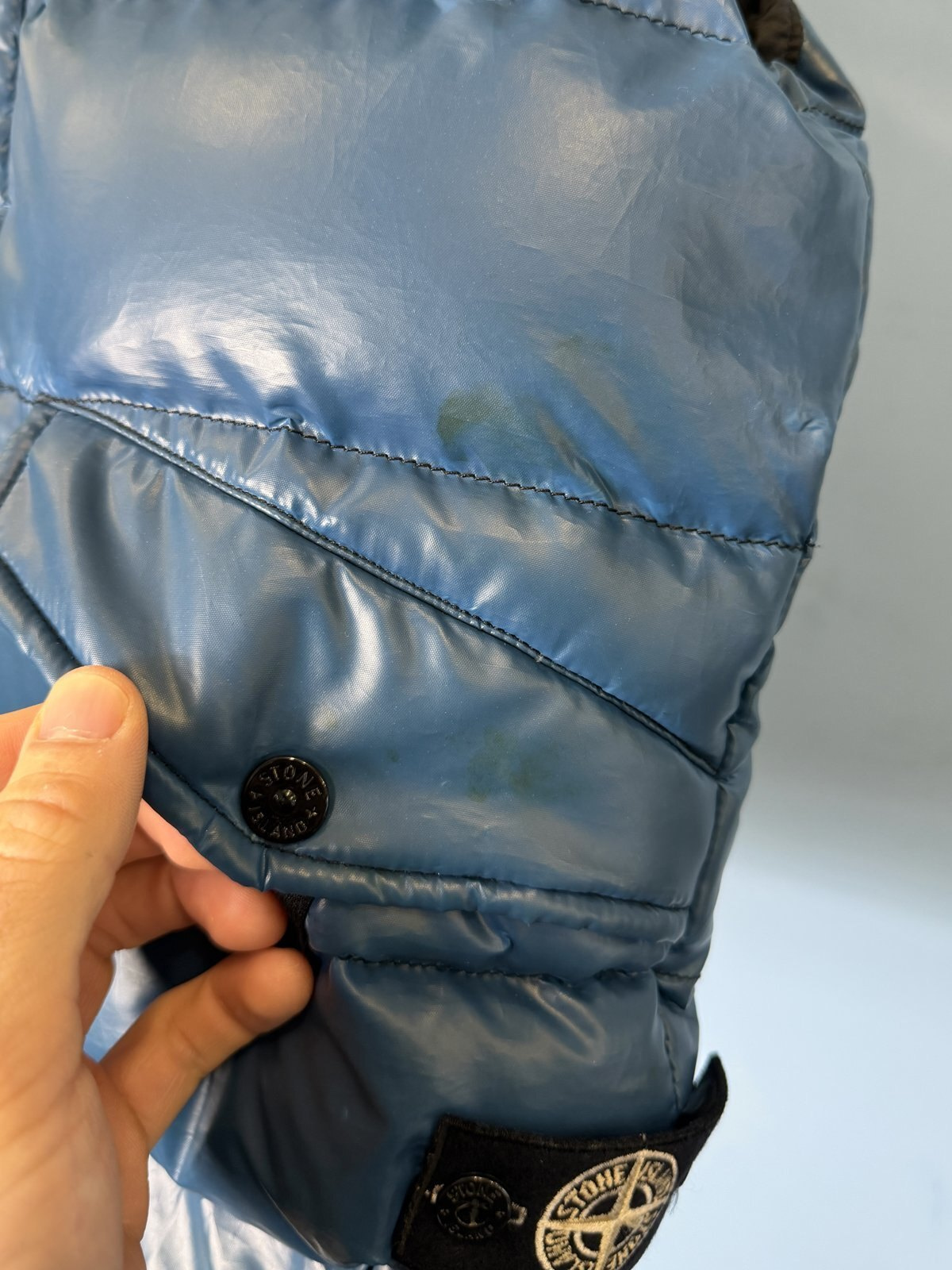 RARE Age 8 Stone Island Junior Blue Ice Down Gilet - Image 7