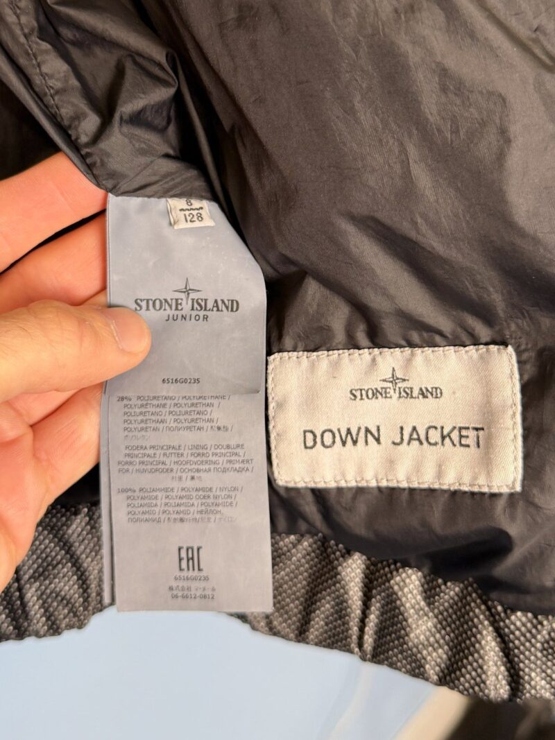 RARE Age 8 Stone Island Junior Grey Reflective Down Gilet - Image 8