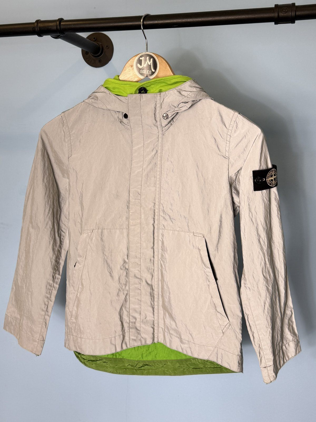 RARE Age 8 Stone Island Junior Silver Plated Reflective Jacket - Image 2